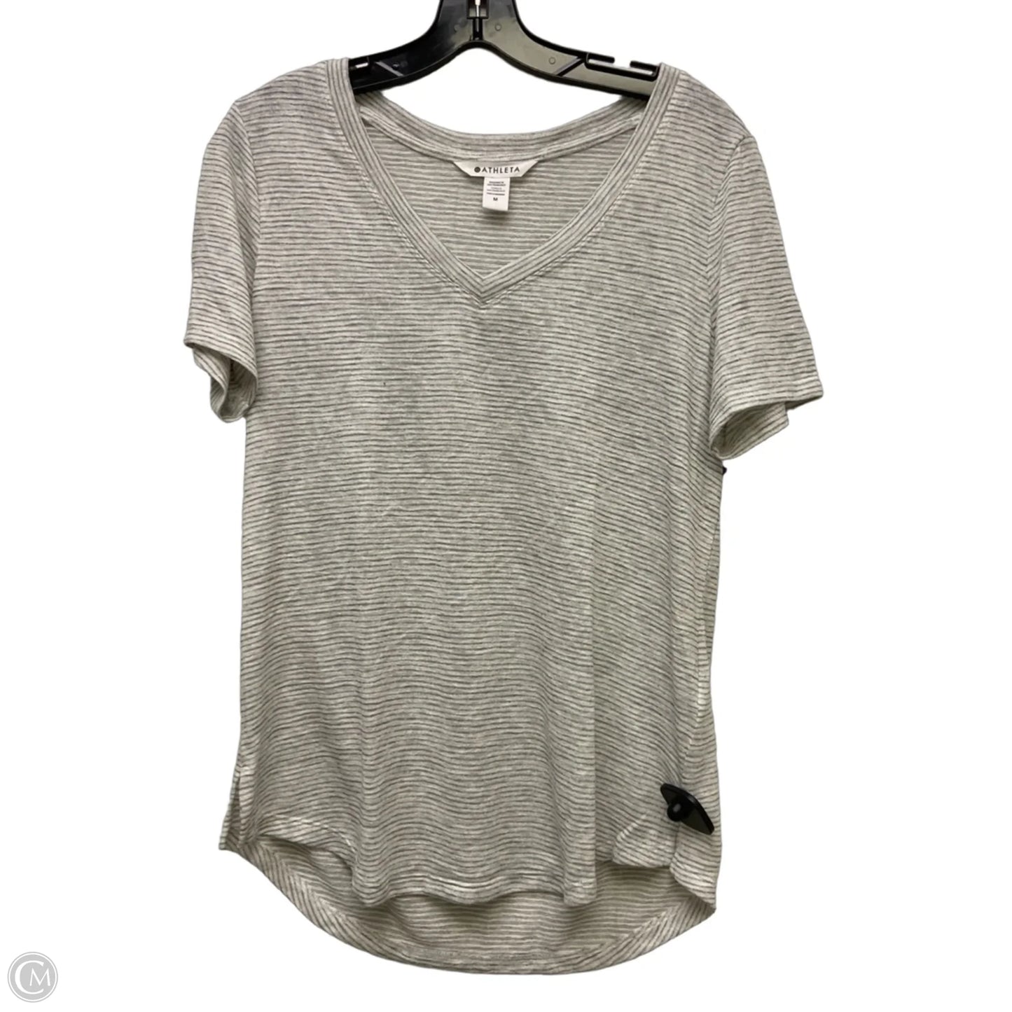 Athletic Top Short Sleeve By Athleta In Striped Pattern, Size: M