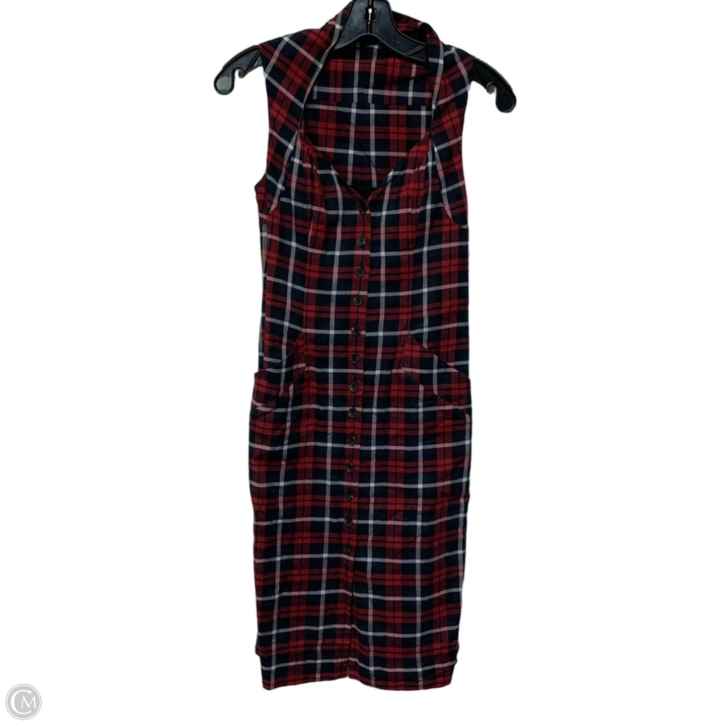 Dress Designer By All Saints In Plaid Pattern, Size: M