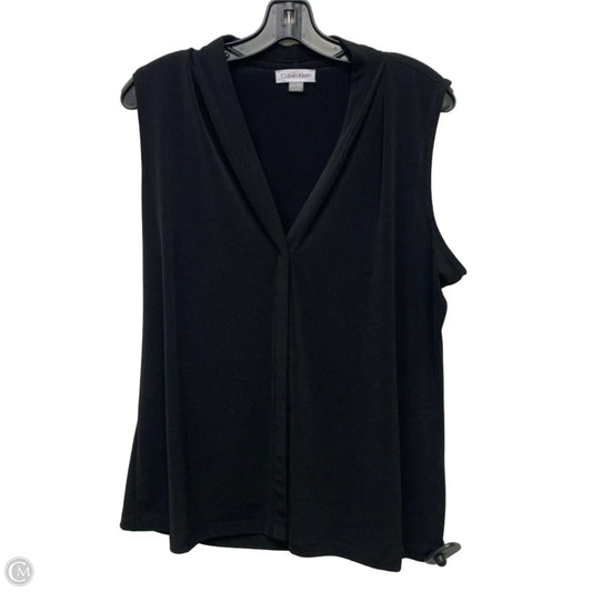 Blouse Sleeveless By Calvin Klein In Black, Size: Xl