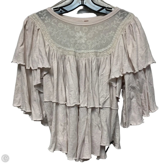 Top Short Sleeve By Free People In Beige, Size: M
