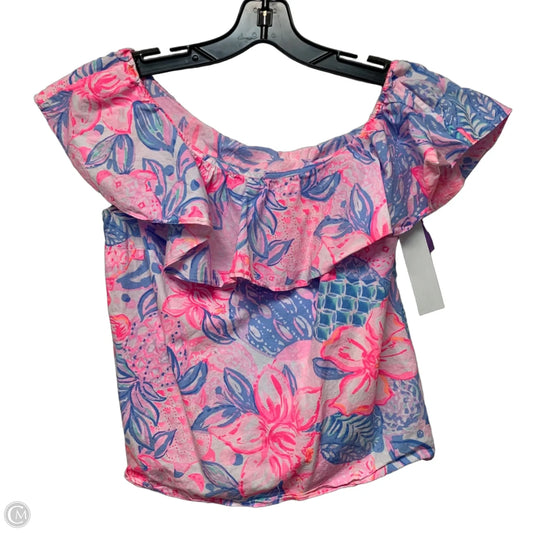 Top Sleeveless Designer By Lilly Pulitzer In Blue & Pink, Size: Xs