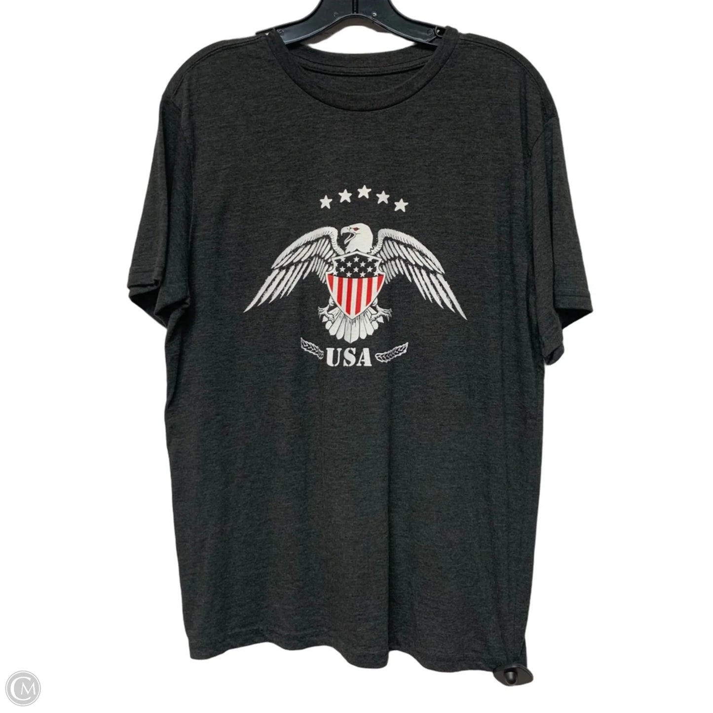 Top Short Sleeve By We the Peeps In Grey, Size: M