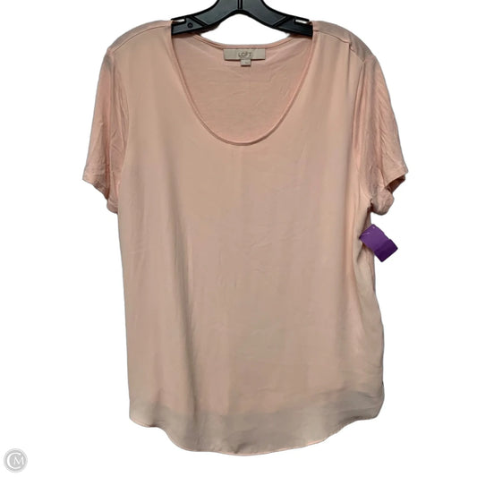 Top Short Sleeve Basic By Loft In Pink, Size: L