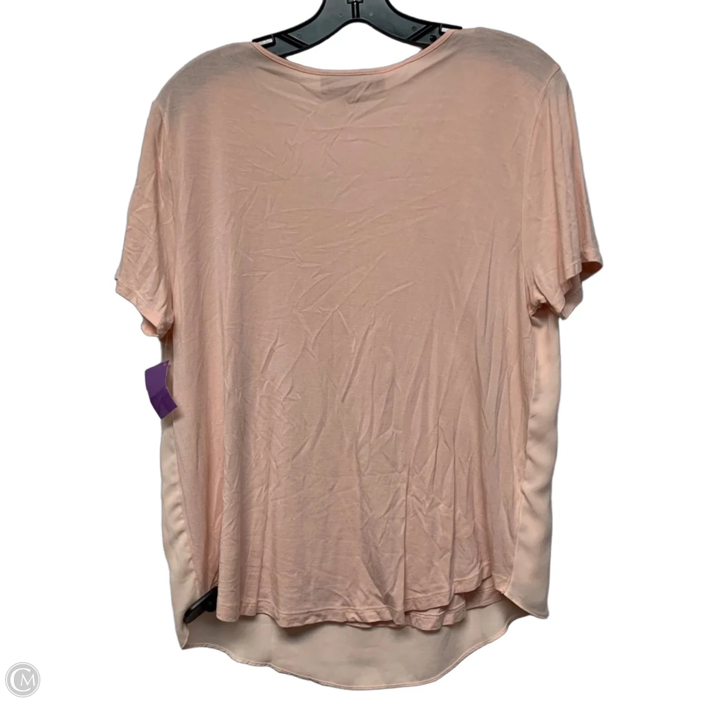 Top Short Sleeve Basic By Loft In Pink, Size: L
