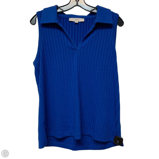 Top Sleeveless By Loft In Blue, Size: L