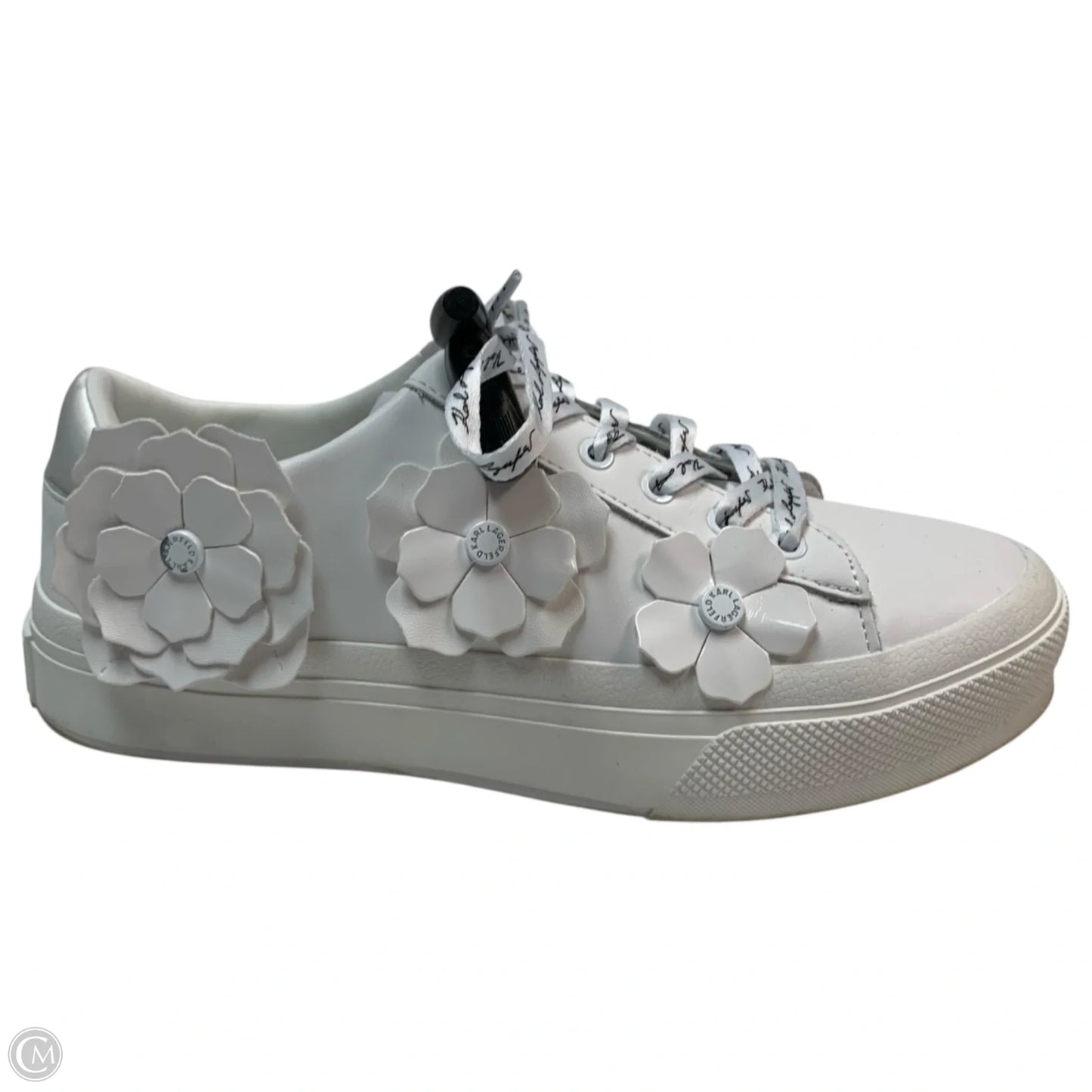 Shoes Designer By Karl Lagerfeld In White, Size: 8