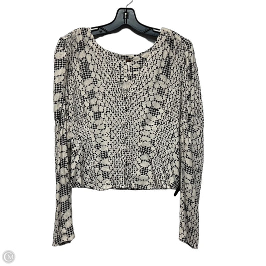 Top Long Sleeve By Free People In Black & Cream, Size: L