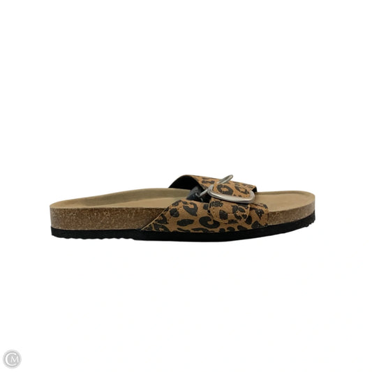 Sandals Flats In Animal Print, Size: 7.5