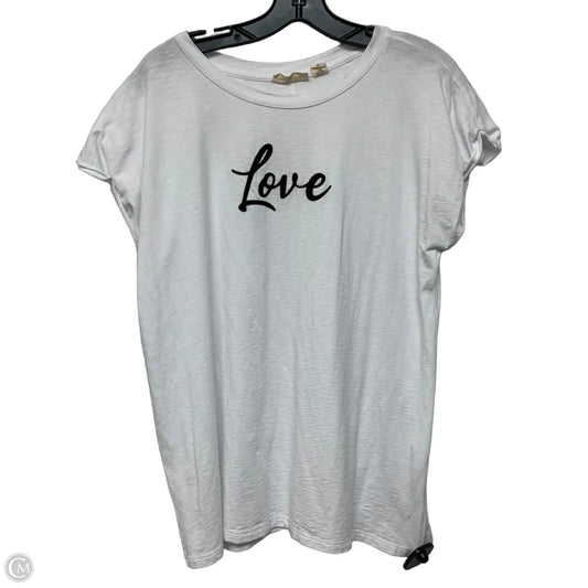 Top Short Sleeve By Christian Siriano In White, Size: Xl