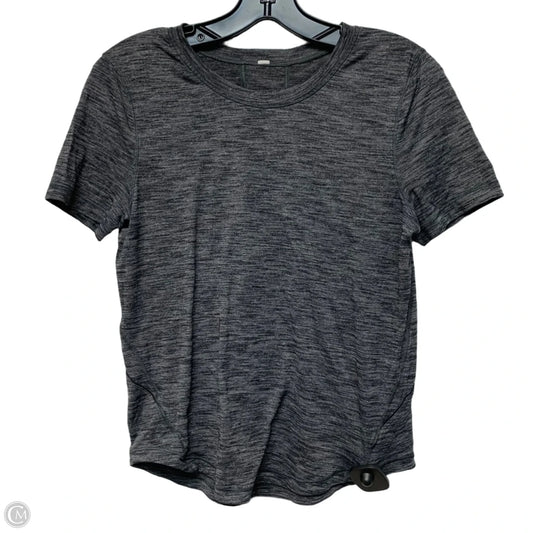 Athletic Top Short Sleeve By Lululemon In Grey, Size: S