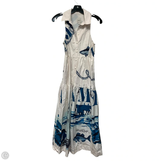 Dress Casual Maxi By Maeve In Blue & White, Size: Xs