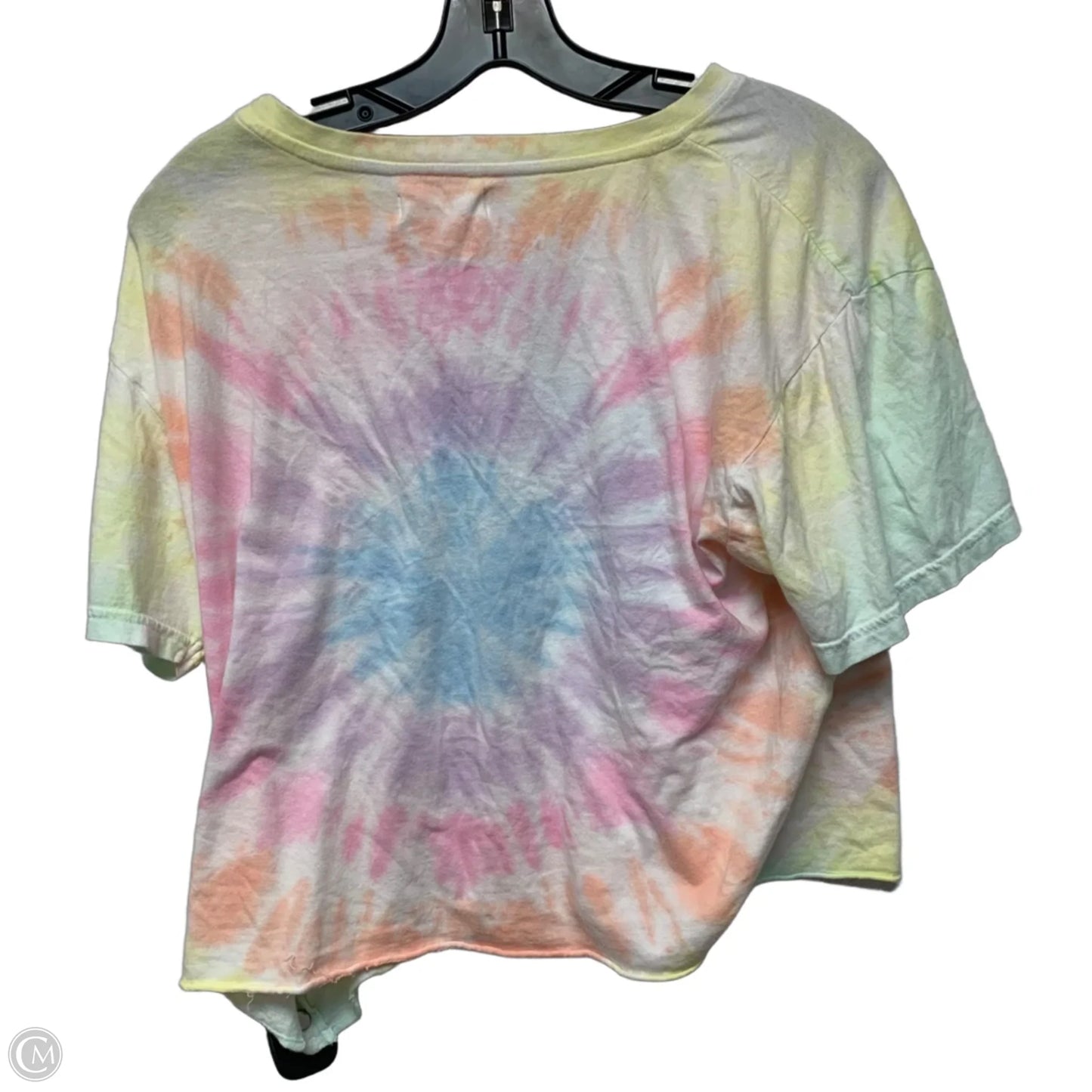 Top Short Sleeve By Ocean Drive In Rainbow Tie Dye Print, Size: M