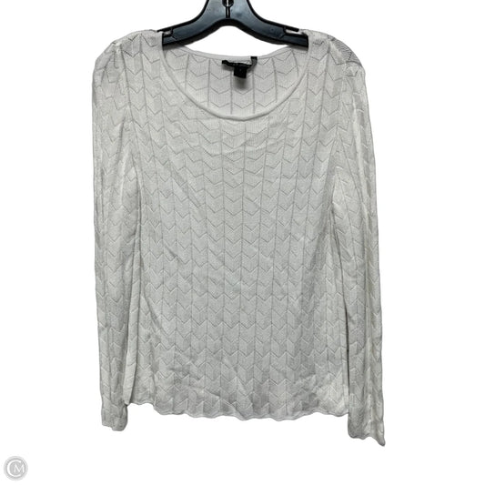 Top Long Sleeve Designer By St. John In White, Size: S