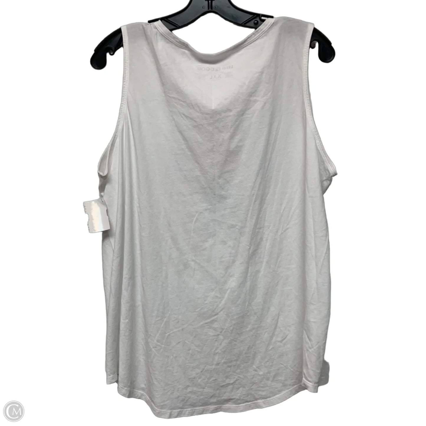 Top Sleeveless By Life Is Good In White, Size: 1x