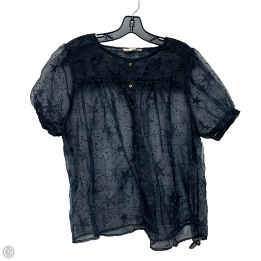Top Short Sleeve By Let Me Be In Blue, Size: L