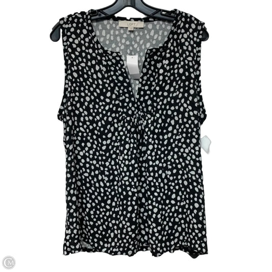Top Sleeveless By Loft In Black & White, Size: L