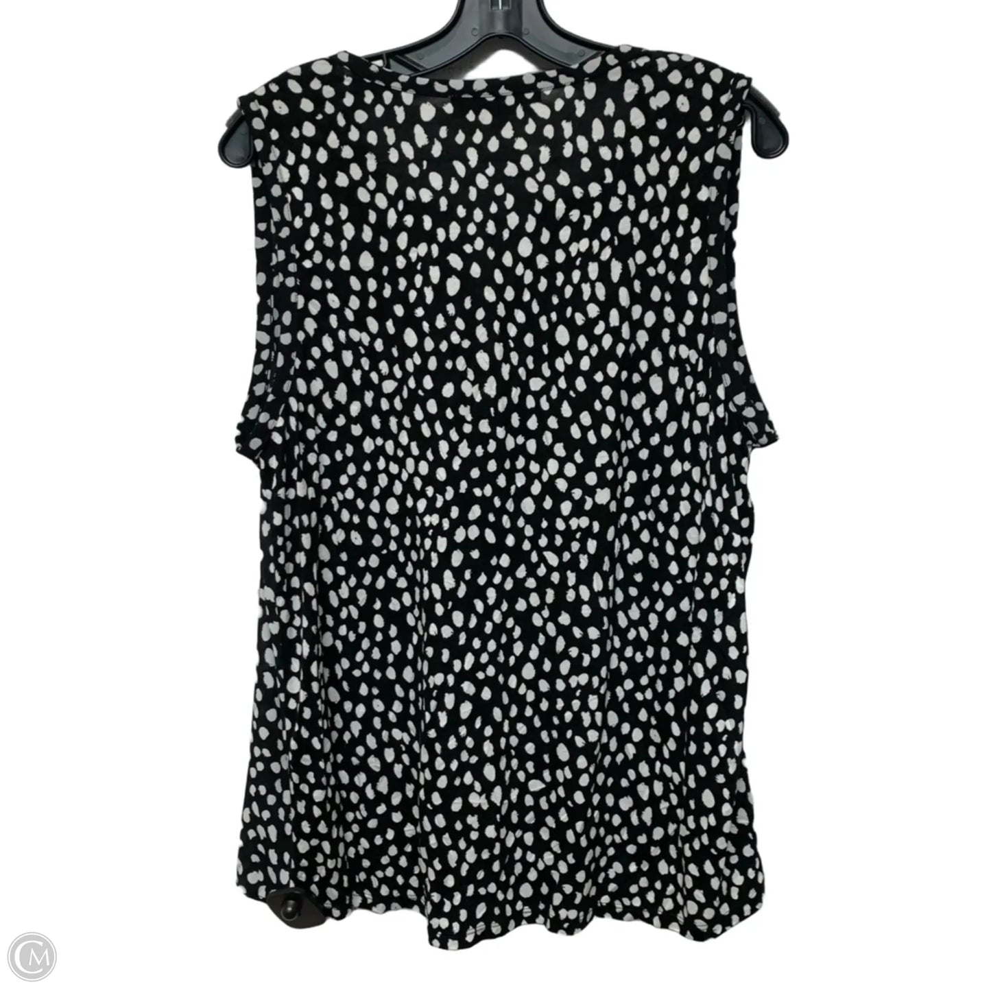 Top Sleeveless By Loft In Black & White, Size: L