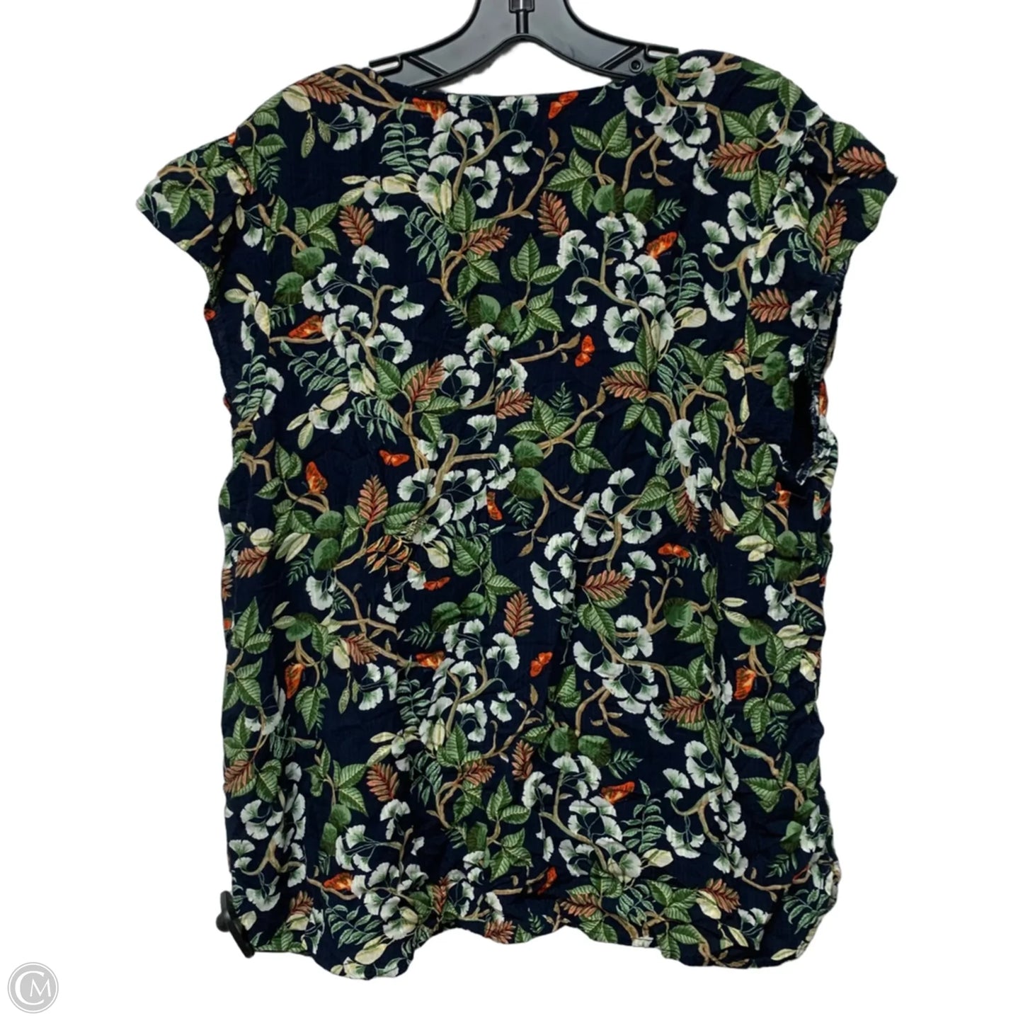 Top Short Sleeve By Loft In Blue & Green, Size: Xl