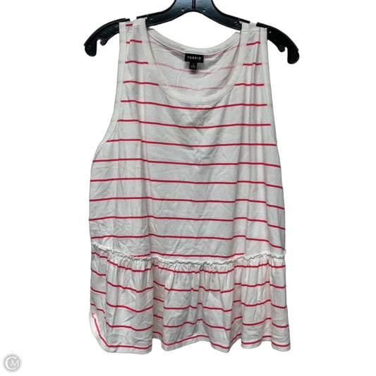 Top Sleeveless By Torrid In Pink & White, Size: 1x