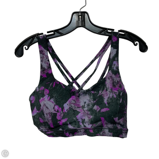 Athletic Bra By Lululemon In Grey & Purple, Size: M