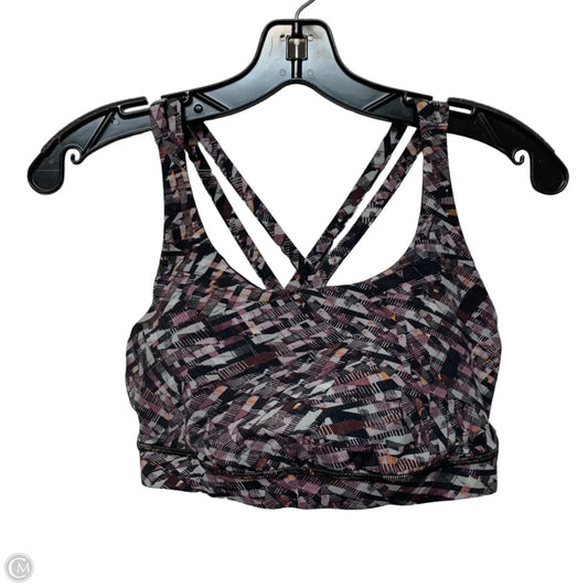 Athletic Bra By Lululemon In Grey & Purple, Size: M