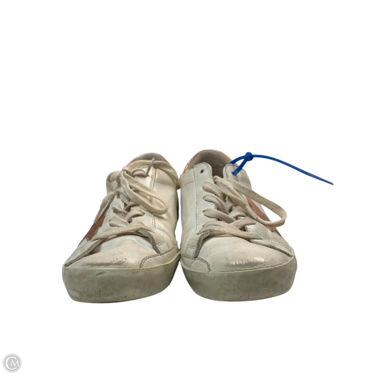 Shoes Luxury Designer By Golden Goose In Pink & White, Size: 7