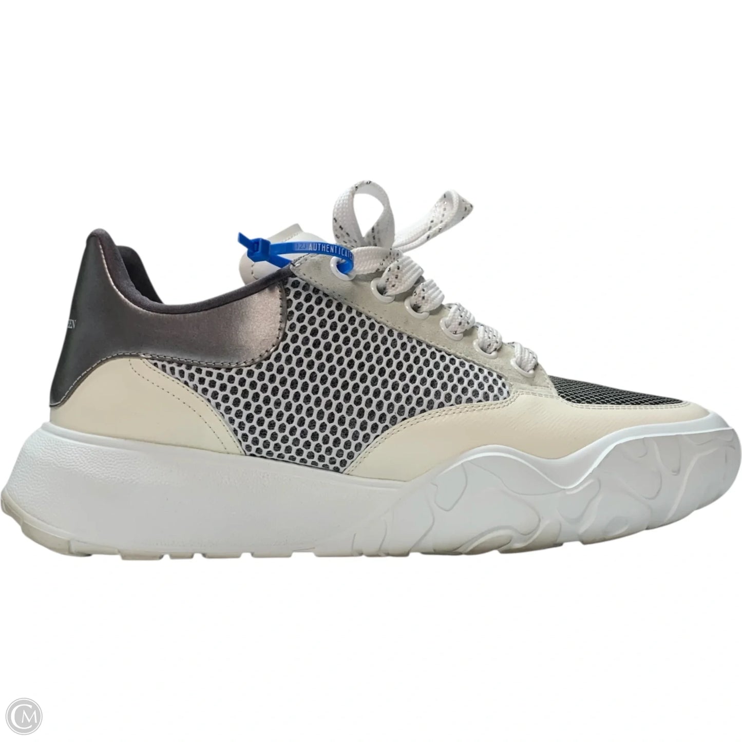 Shoes Luxury Designer By Alexander Mcqueen In Grey & White, Size: 11