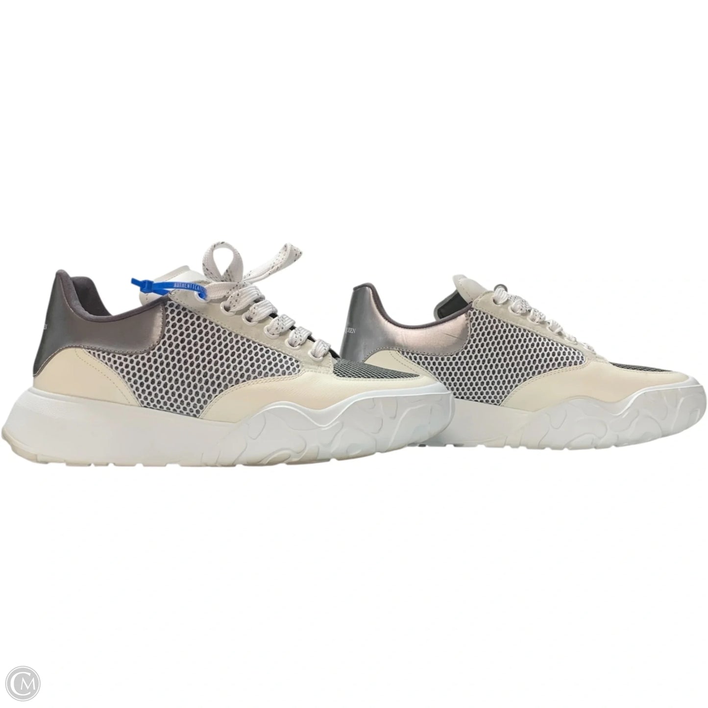 Shoes Luxury Designer By Alexander Mcqueen In Grey & White, Size: 11