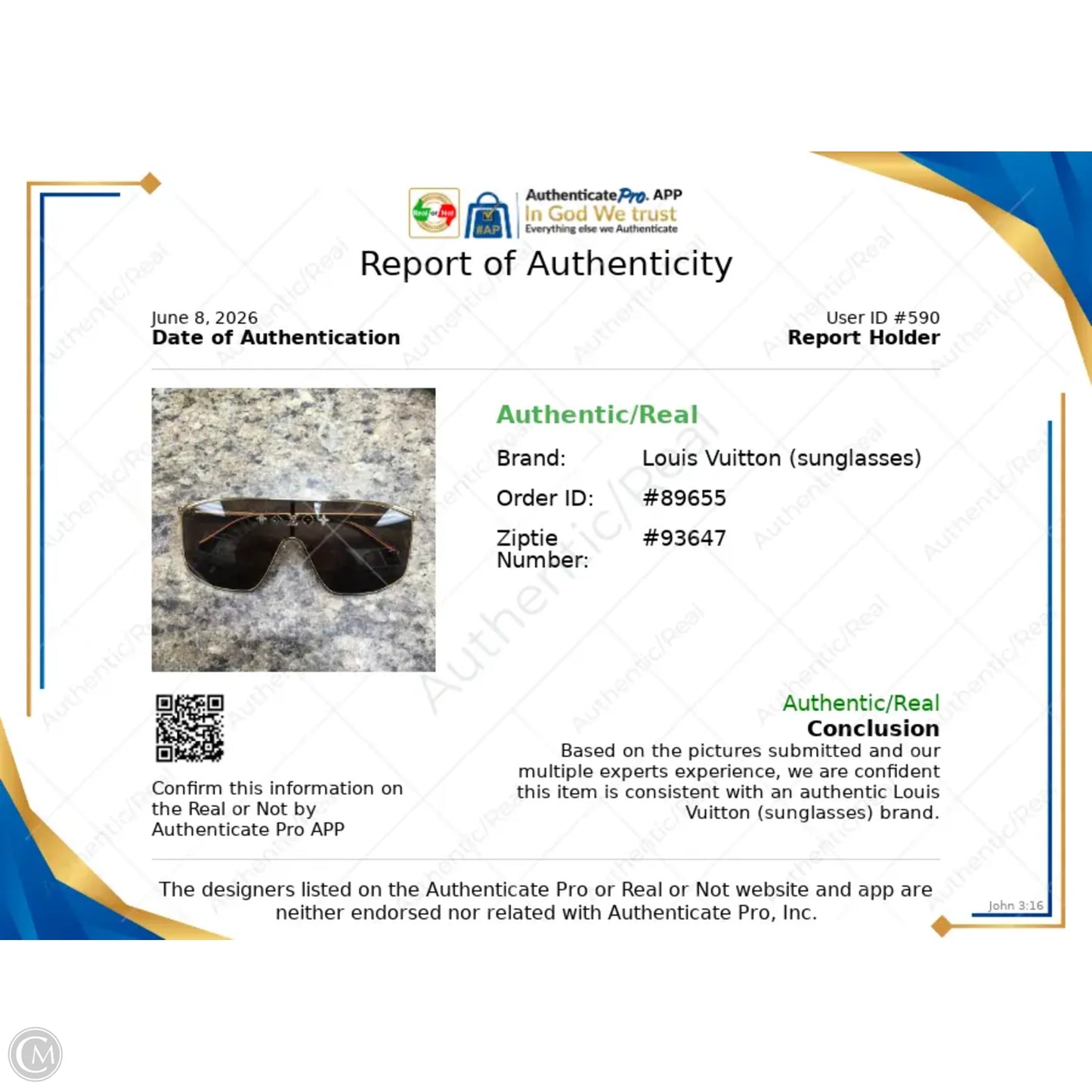 Sunglasses Luxury Designer By Louis Vuitton, Size: