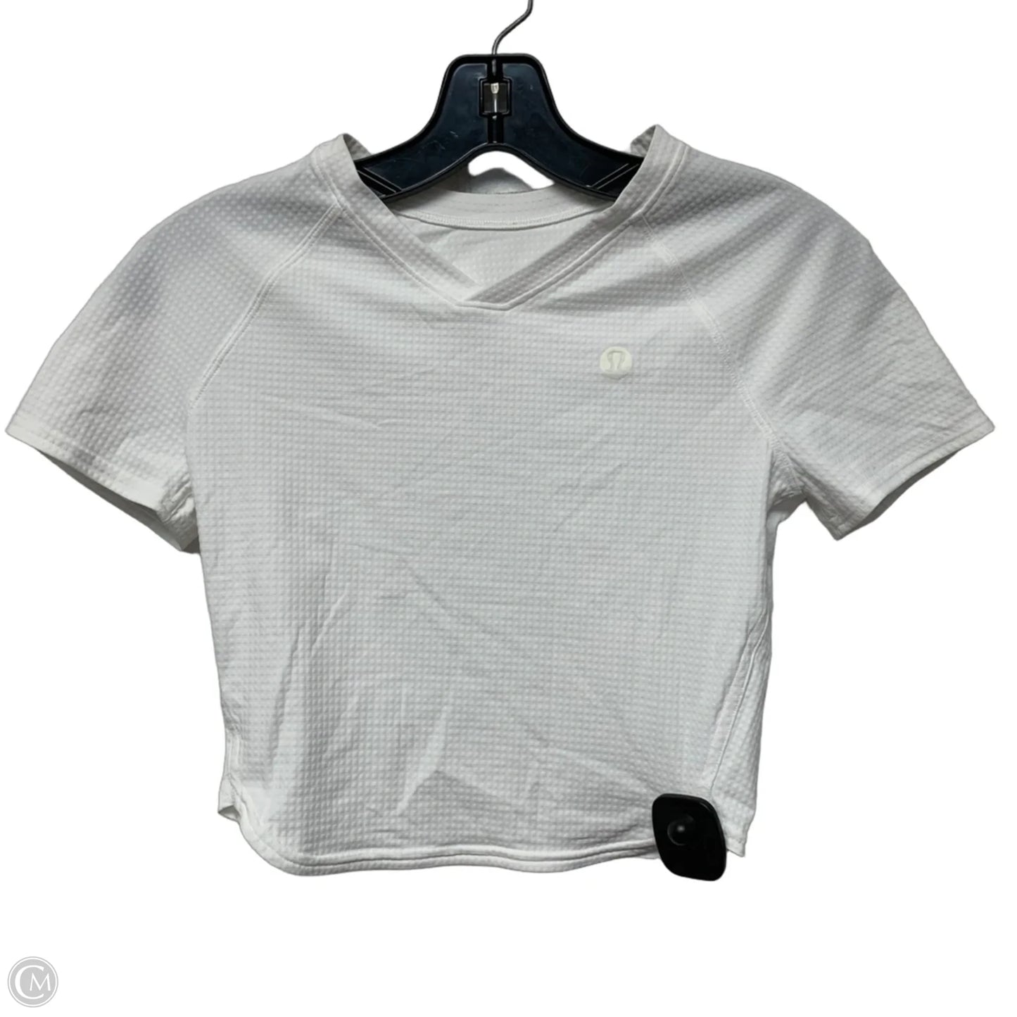 Athletic Top Short Sleeve By Lululemon In White, Size: Xs