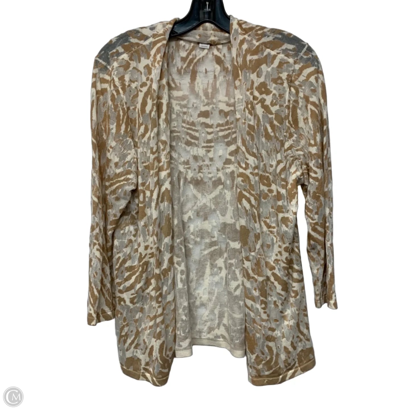 Cardigan By Chicos In Tan & White, Size: L