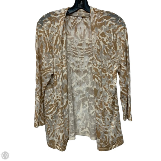 Cardigan By Chicos In Tan & White, Size: L