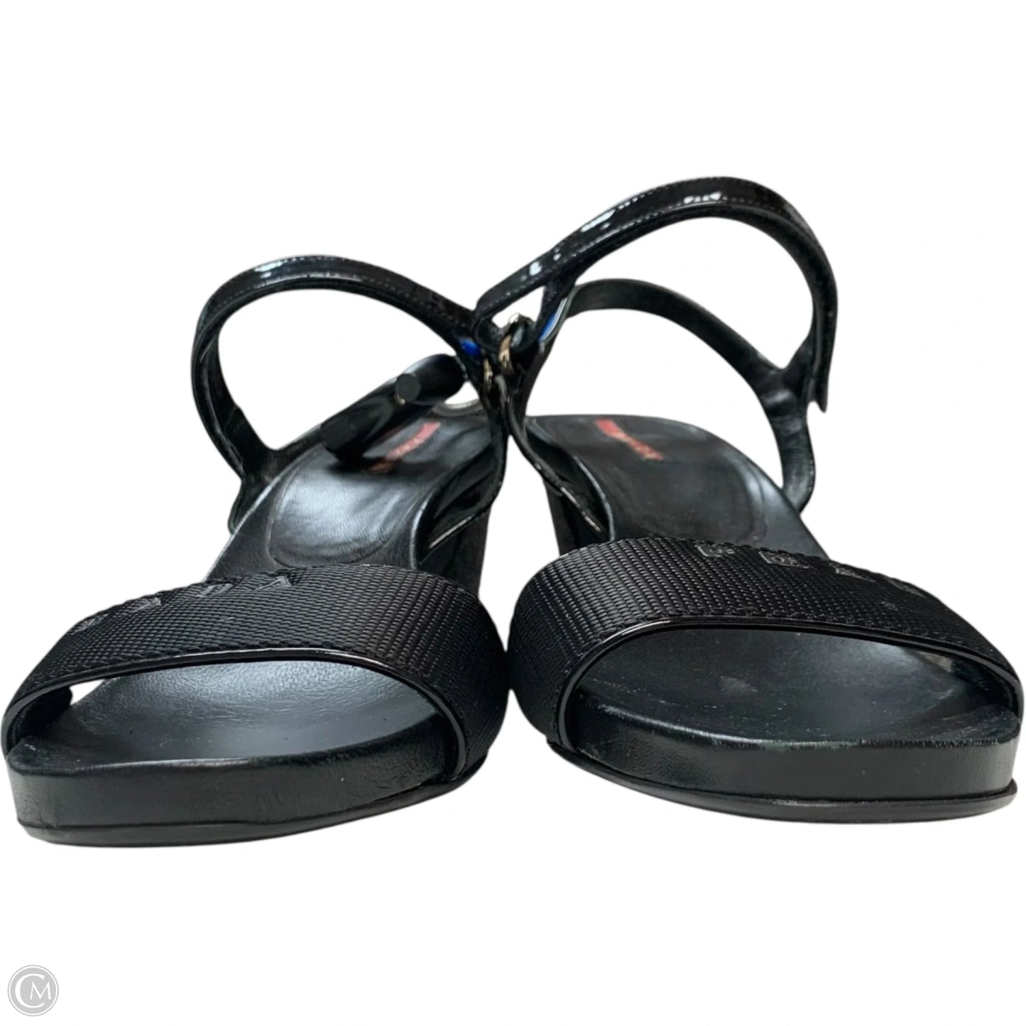 Sandals Luxury Designer By Prada In Black, Size: 8