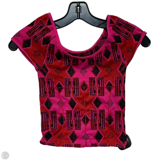 Top Short Sleeve By Free People In Pink & Red, Size: Xs