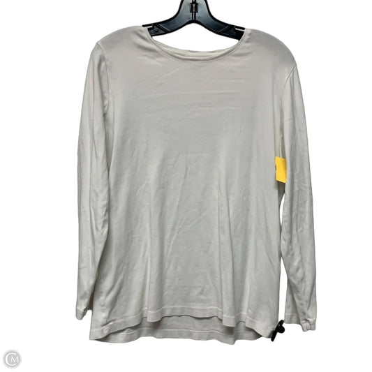 Top Long Sleeve Basic By Chicos In White, Size: L