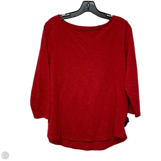 Top 3/4 Sleeve Basic By Chicos In Red, Size: L