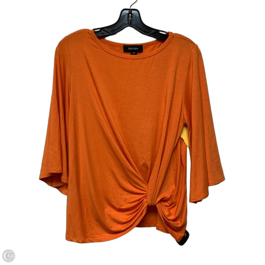 Top 3/4 Sleeve By Karen Kane In Orange, Size: M