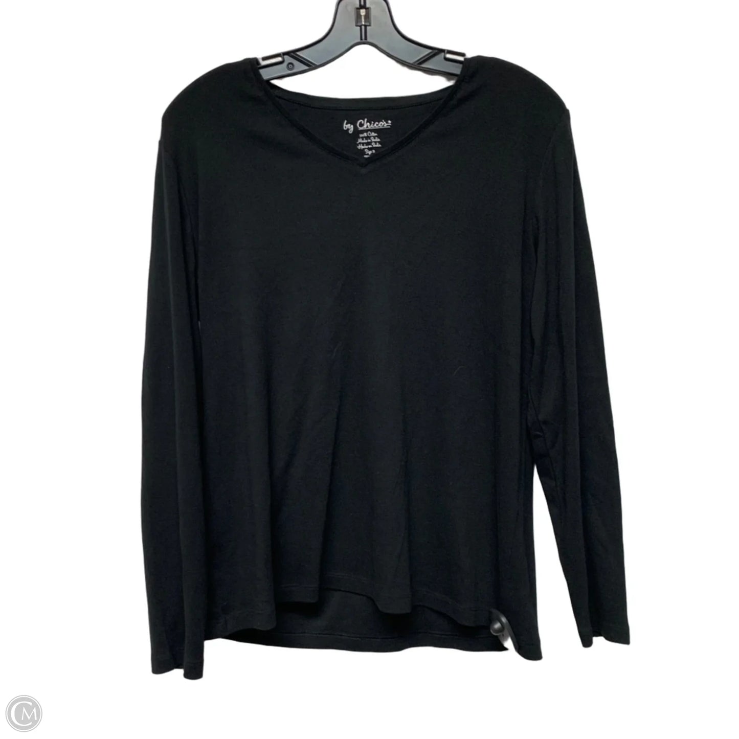 Top Long Sleeve Basic By Chicos In Black, Size: L
