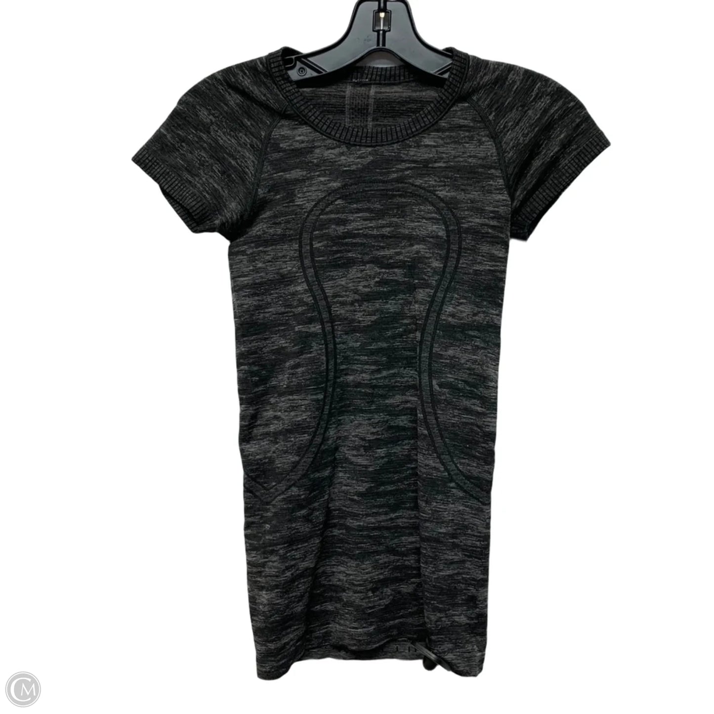 Athletic Top Short Sleeve By Lululemon In Grey, Size: Xs