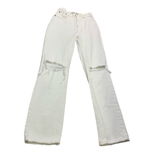 Jeans Straight By Abercrombie And Fitch In White Denim, Size: 2