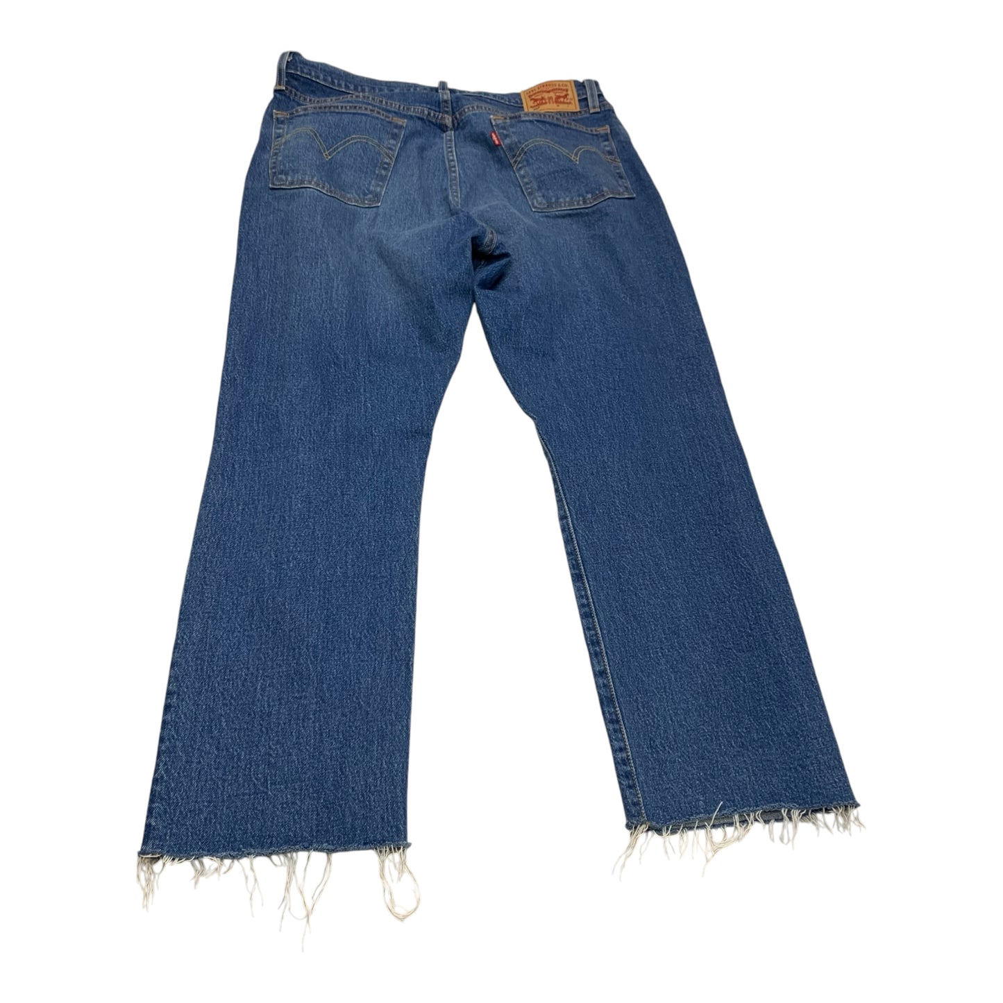 Jeans Straight By Levis In Blue Denim, Size: 12