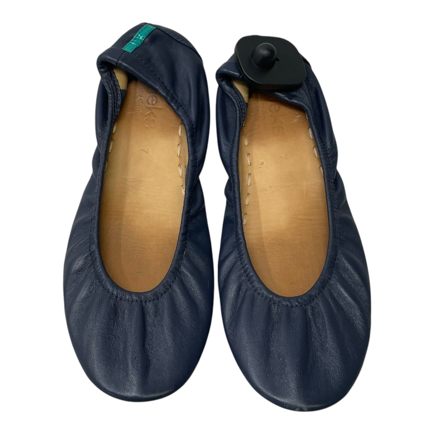 Shoes Flats Designer By Tieks In Navy, Size: 7