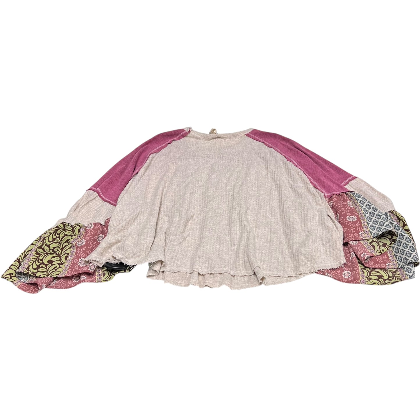 Top Long Sleeve By Blu Pepper In Cream & Pink, Size: S