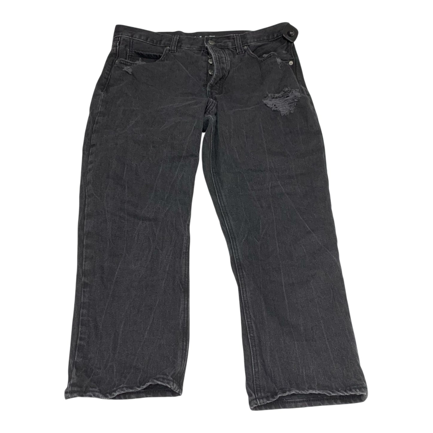 Jeans Straight By Old Navy In Black Denim, Size: 12