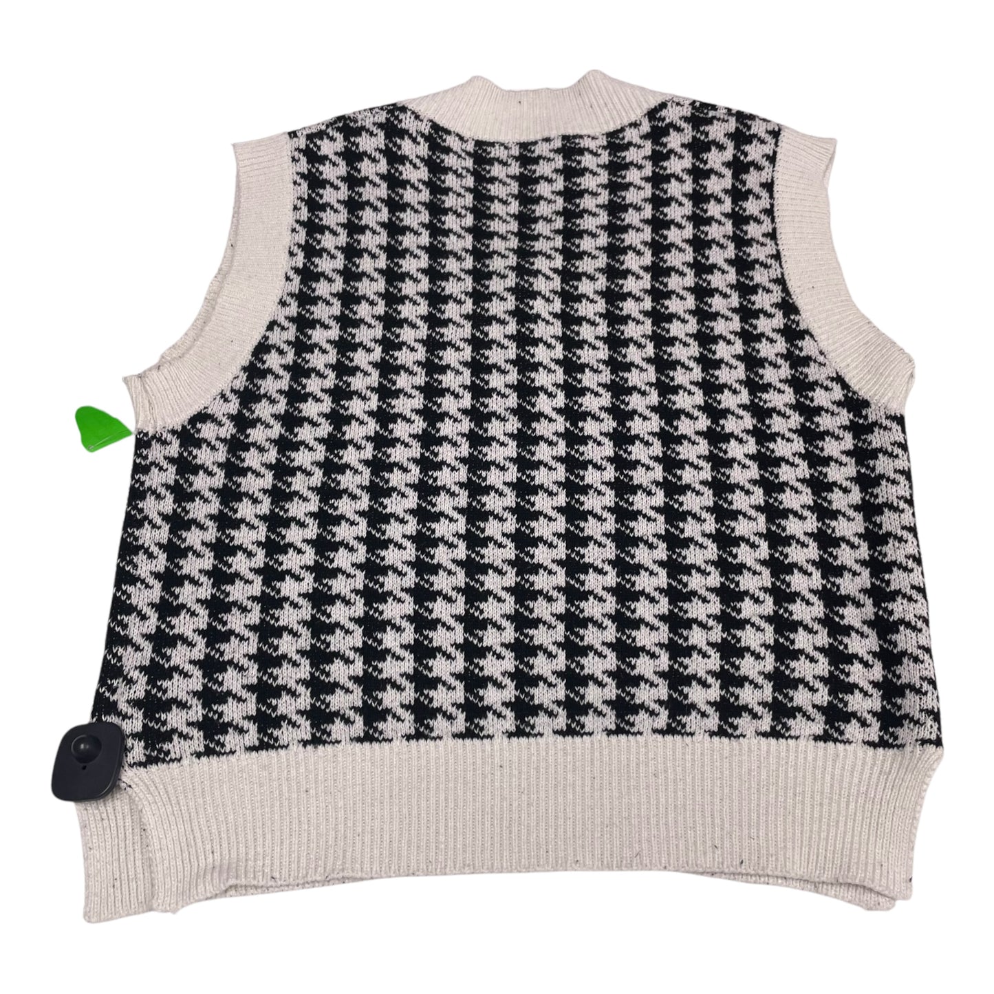 Vest Sweater By Shein In Black & White, Size: Xl