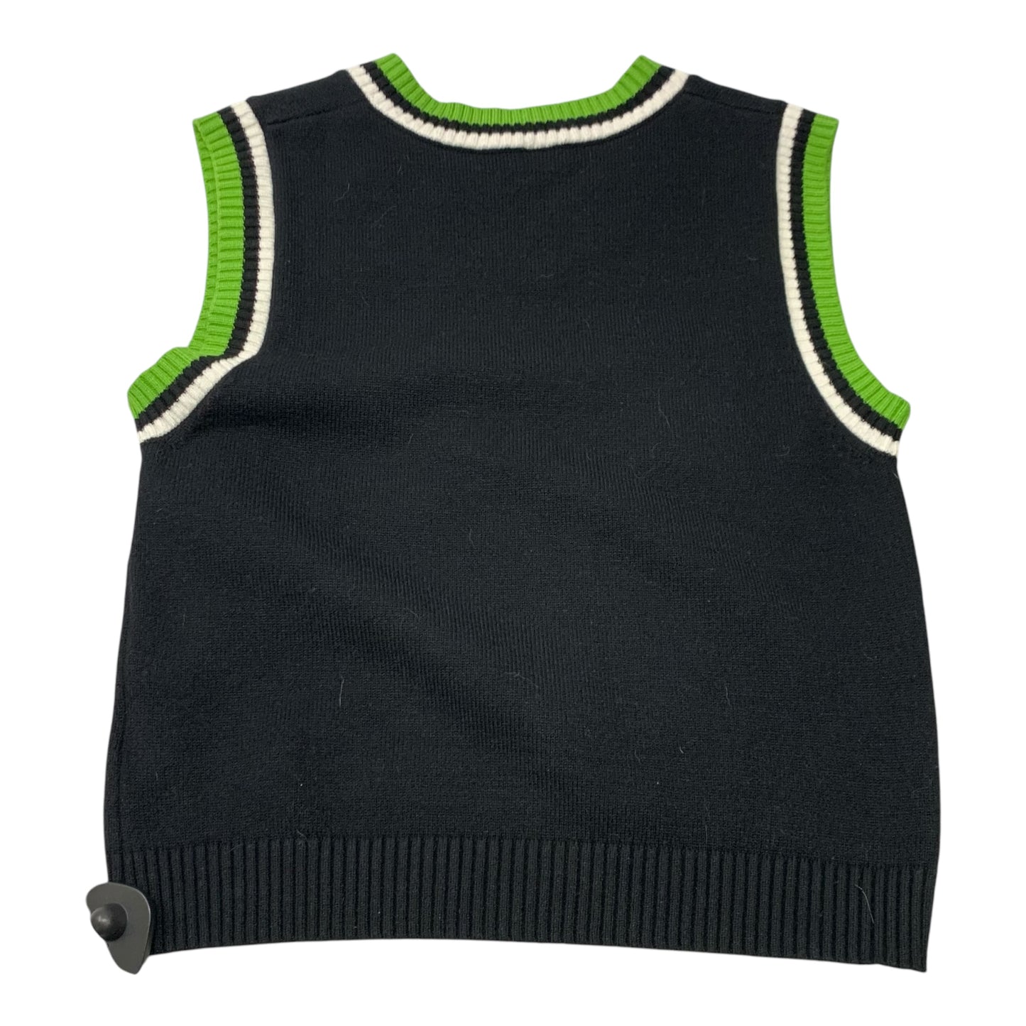 Vest Sweater By Clothes Mentor In Black & Green, Size: L