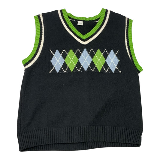 Vest Sweater By Clothes Mentor In Black & Green, Size: L