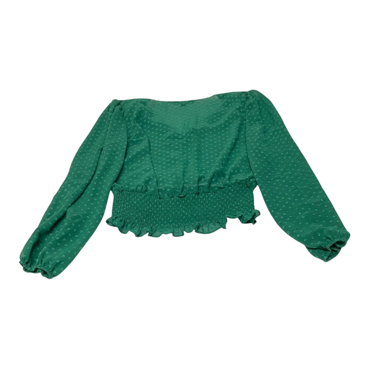 Top Long Sleeve By Haute Monde In Green, Size: L