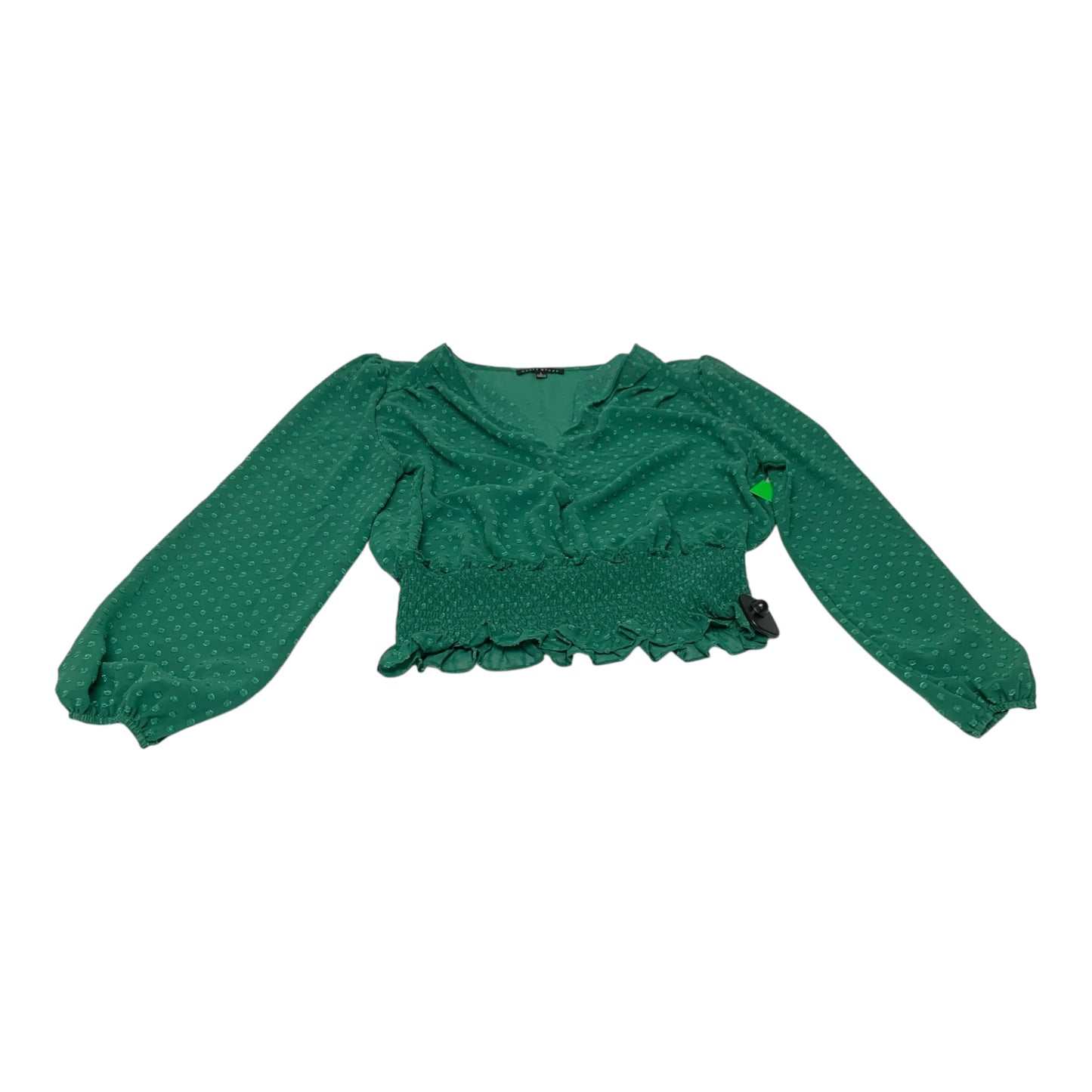 Top Long Sleeve By Haute Monde In Green, Size: L