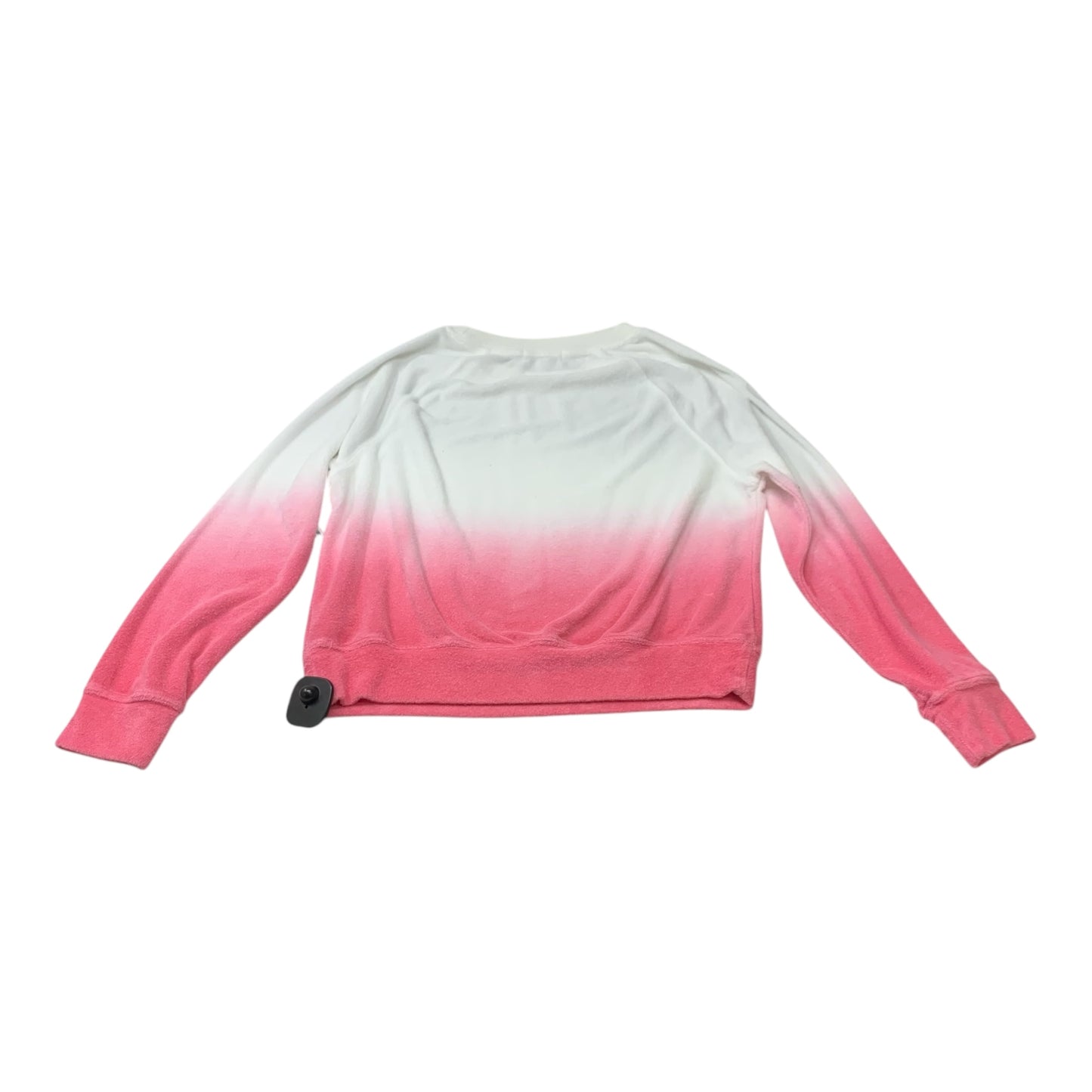 Top Long Sleeve By Evereve In Pink & White, Size: S